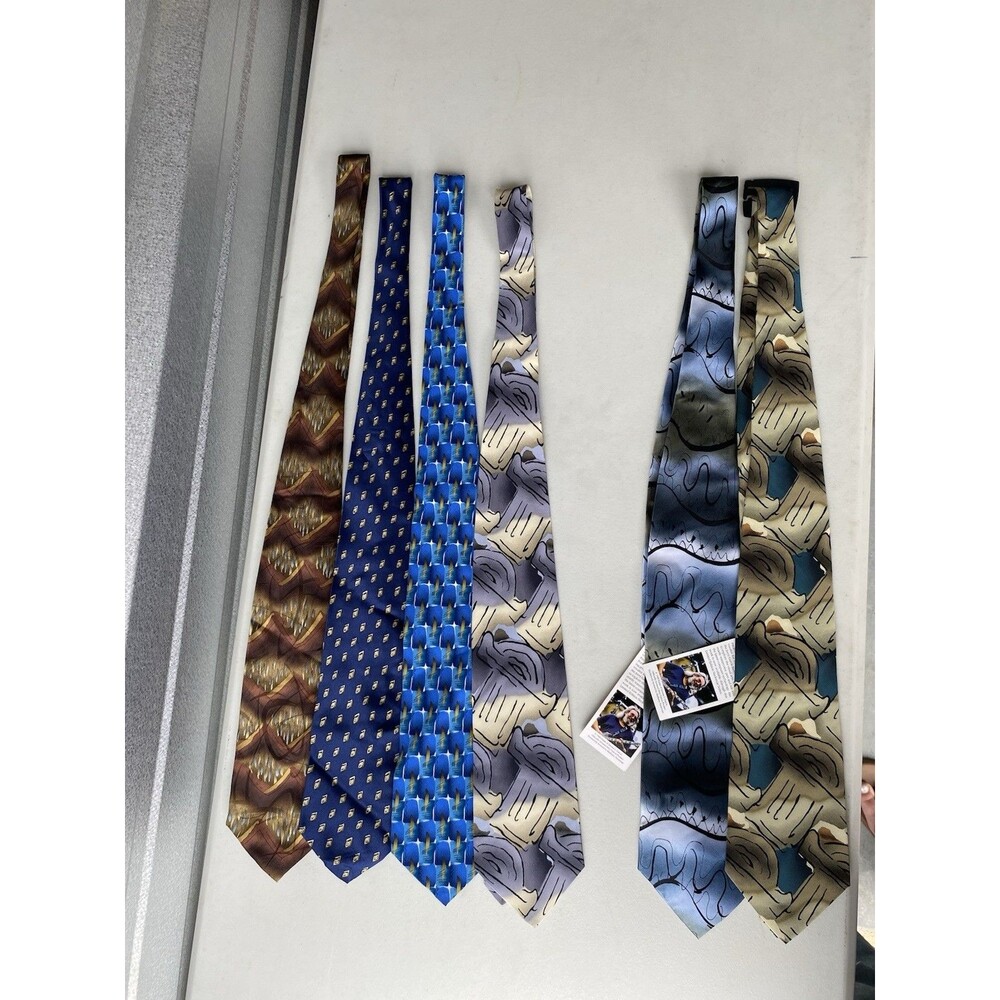Lot 6 Jerry Garcia Silk Neck Ties 2 NWT Abstract Art Grateful Dead Vintage